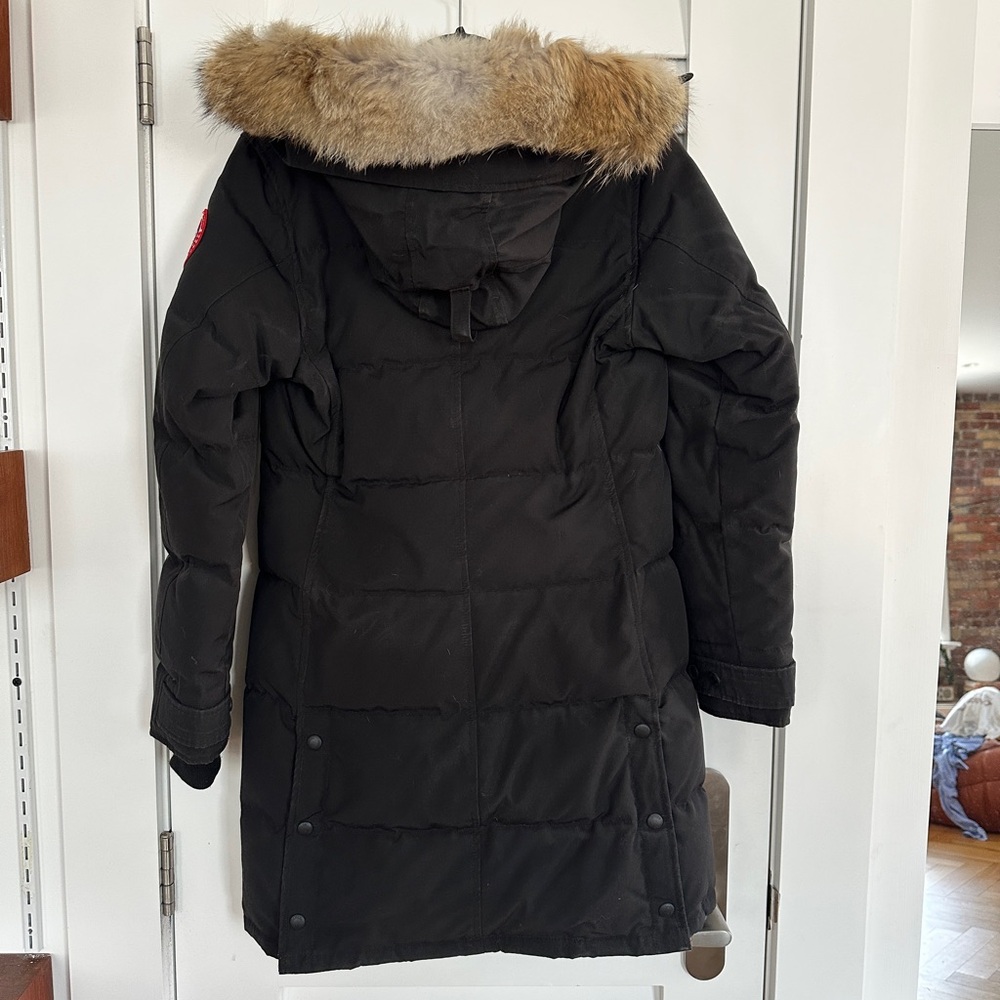 Canada Goose Shelburne Black Parka Coat with Fur Hood - Picture 2 of 6